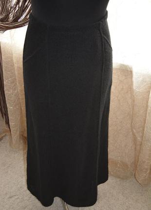 Натуральная теплая вязаная юбка, 100% шерсть, кольчуга, трикотаж, хенд мейд2 фото