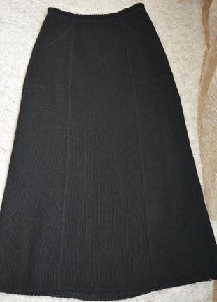 Натуральная теплая вязаная юбка, 100% шерсть, кольчуга, трикотаж, хенд мейд3 фото