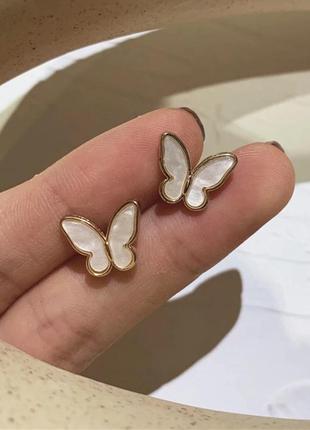 Серьги бабочки милые сережки с бабочками9 фото