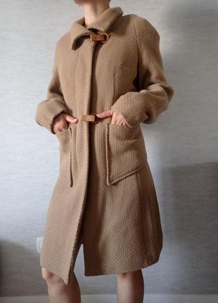 Пальто миди базовое пальто трендовое пальто бежевое пальто миди1 фото