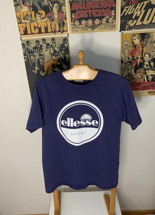 Хлопковая футболка с большим логотипом ellesse sport