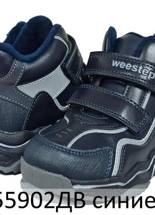 Дитячі демісезонні черевики для хлопчика утеплені на флісі weestep 55902дв сині