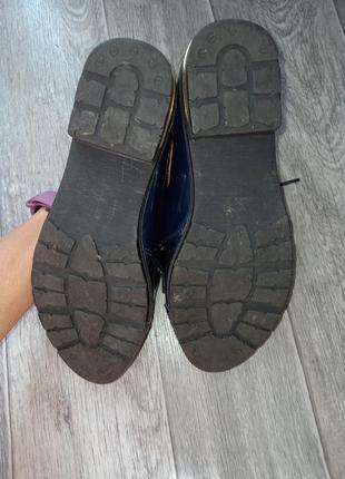 Стильные лаковые туфли оксфорды синего цвета 37 р.5 фото