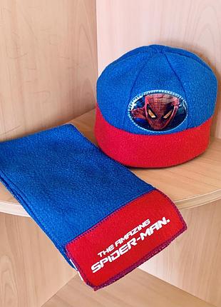 Флісовий Комплект spider-man шапка 🧢 і шарф 🧣 marvel (іспанія)