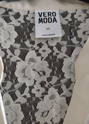 Блузка vero moda  айворі довгий рукав красивая бежевая блуза длинный рукав4 фото