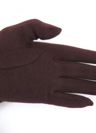 Женские зимние бордовые перчатки с вязаным верхом размер 7,54 фото