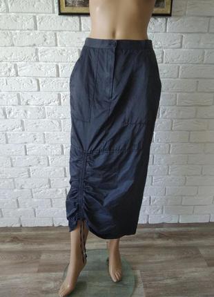 Модная стильная длинная черная  юбка осень