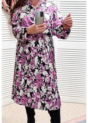 Платье миди в цветочный принт с юбкой плиссе emily rose3 фото