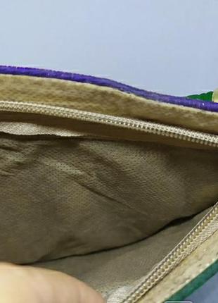 Яркая сумочка из ткани на каркасе5 фото