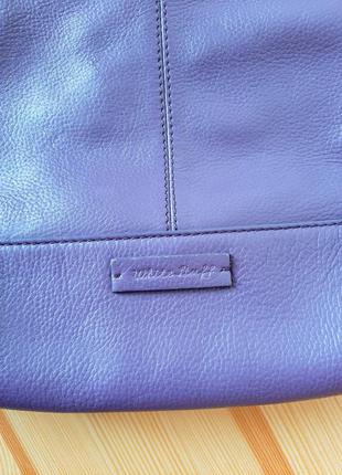 Кожаная сумка white stuff натуральная кожа шкіра шкіряна  сумочка шоппер фиолетовая хобо hobo3 фото