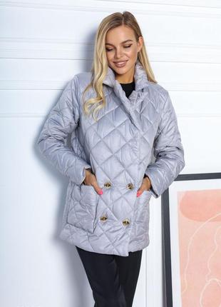 Женская серая стешаная куртка с карманами осенняя весенняя модная трендовая стильная3 фото