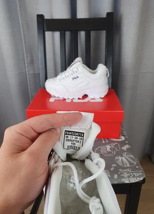 Жіночі кросівки білі fila disruptor 2 white. кроси філа дисраптор 2 жіночі демісезонні2 фото