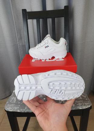 Жіночі кросівки білі fila disruptor 2 white. кроси філа дисраптор 2 жіночі демісезонні8 фото