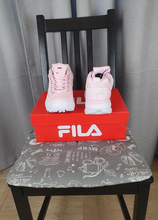 Женские кроссовки розовые fila disruptor 2 pink. кроссы фила дисраптор 2 женские демисезонные6 фото