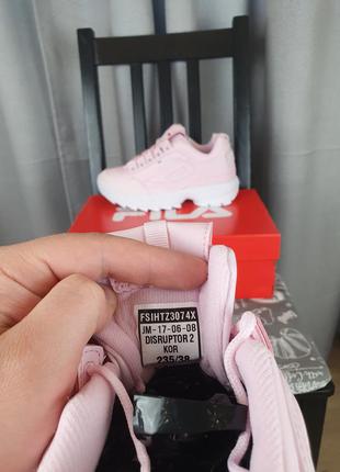 Женские кроссовки розовые fila disruptor 2 pink. кроссы фила дисраптор 2 женские демисезонные7 фото