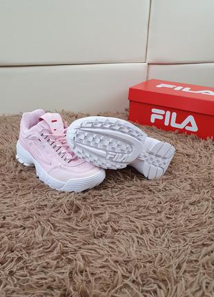 Рожеві жіночі кросівки fila disruptor 2 pink кроси осінь весна філа дисраптор 2 для жінок2 фото