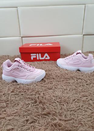 Рожеві жіночі кросівки fila disruptor 2 pink кроси осінь весна філа дисраптор 2 для жінок7 фото