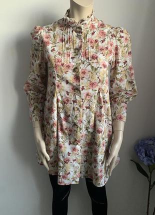 Котоновая блуза в стиле laura ashley/винтажная  блуза пишный рукав4 фото