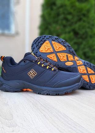 Мужские демисезонные черные с оранжевым кроссовки  на осень columbia firecamp🆕коламбия фаер камп🆕