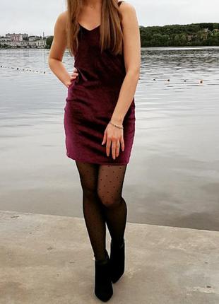 Бордова сукня бархатна1 фото