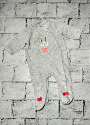 Велюровий чоловічок, теплий сліп, ромпер, чоловічок, 1-3 міс, gemo