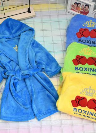 Махровий халат на хлопчика "boxing"1 фото