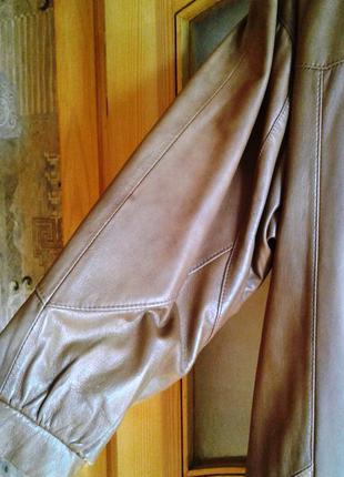 Удлиненная кожаная  куртка, плащ оверсайз, р. 46-484 фото