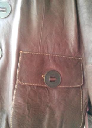 Качественный кожаный пиджак, куртка. р. 48-504 фото