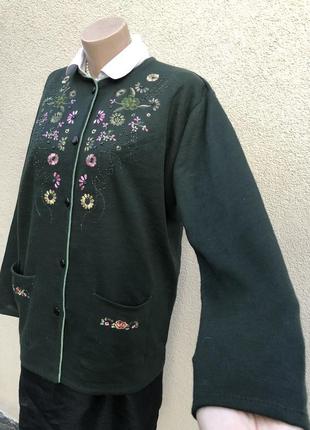 Винтаж,шерсть,хлопок,кардиган,кофта с вышивкой,jqem