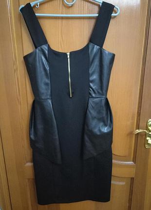 Платье с кожаными вставками 3
