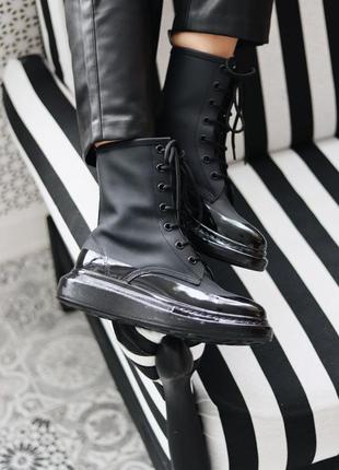 Ботинки alexander mcqueen boots black premium черевики