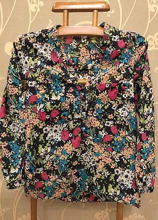 Нереально красивая и стильная брендовая рубашка в цветах..100% коттон.