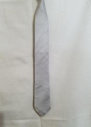 Галстук на резинке - светло серый, серебристый.2 фото