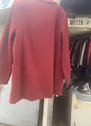 Бордовый пиджак жакет красный тёплый пиджак пальто3 фото