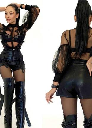 ⛔ шорты эко кожа