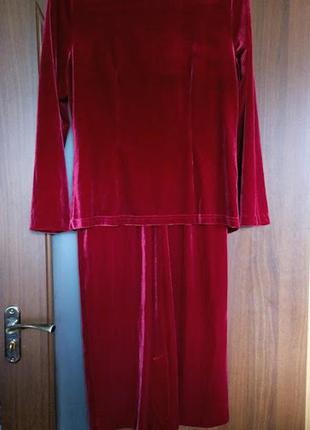 Велюровый костюм двойка комплект вечернее платье и пиджак бархатный3 фото