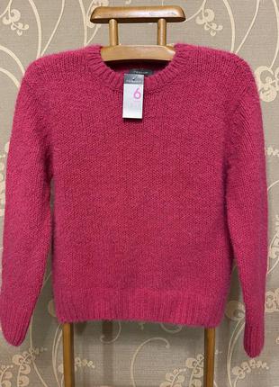 Очень красивый и стильный брендовый вязаный свитер-оверсайз розового цвета 21.