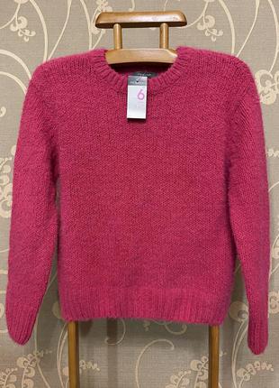 Дуже красивий і стильний брендовий в'язаний светр-оверсайз рожевого кольору.6 фото