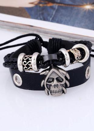 Браслет зі вставкою череп 2