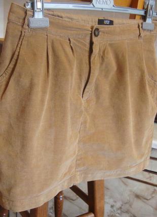 Юбка бежевая вельветовая yes no