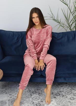 Велюровий костюм pijamoni (гумка для волосся в 🎁) туреччина