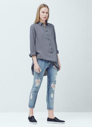 Рвані джинси розмір 34 mango nancy relaxed cropped