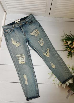 Рваные джинсы размер с  34 mango  nancy relaxed cropped9 фото