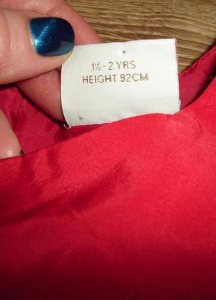 Next нарядное красное платье некст на 1,5-2 года рост до  92 см , сделано в марокко5 фото