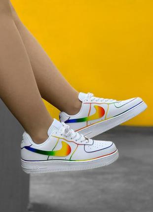 Nike air force white rainbow  кроссовки найк аир форс наложенный платёж купить3 фото