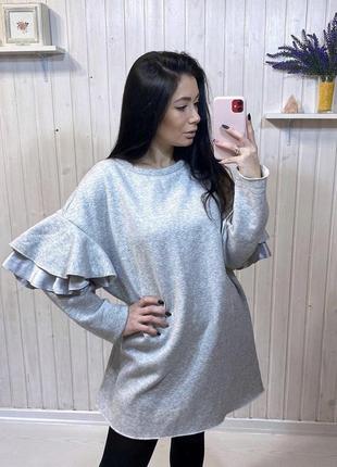 Трендова  оверсайз сукня-світшот