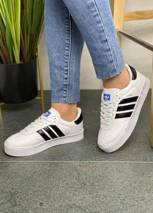 Кеды женские adidas sambarose black/white8 фото