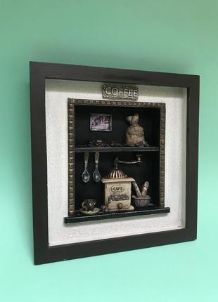 Картина 3d кофемолка декор кофе