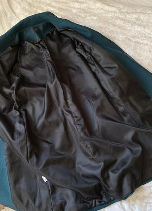 Шикарное шерстяное изумрудное пальто2 фото