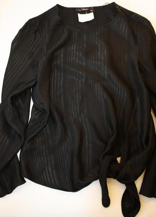 Блуза, новая, асиметричная, черная, вискоза, свободная, удлиненная1 фото